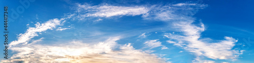 Panorama sky with beautiful cloud on a sunny day. Panoramic high resolution image. © tanarch