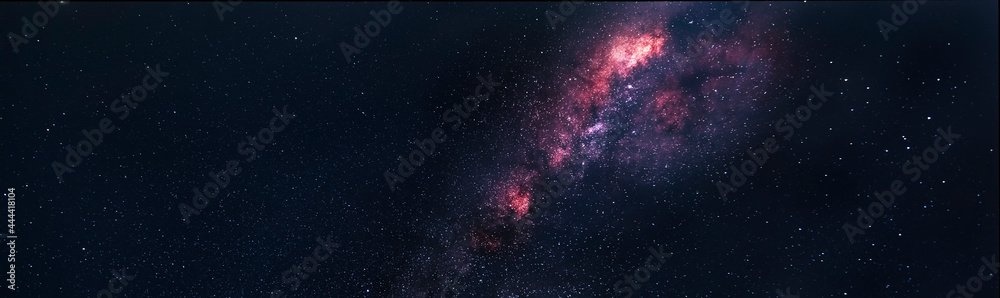 Fototapeta premium Colored Milky Way. Night landscape of starry sky.