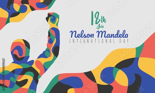 Fotografie, Tablou Abstract Banner Illustration of Nelson Mandela International Day Vector