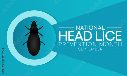 National Head Lice (PEDICULOSIS) prevention month is observed every year in September, The campaign emphasizes the importance of routine screening and early detection. Vector illustration