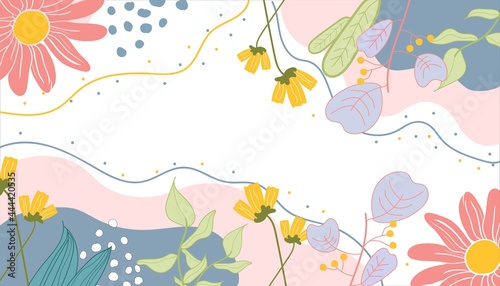 floral hand drawing abstract design for cover  magazine  brochure. retro 80s style. vector illustration