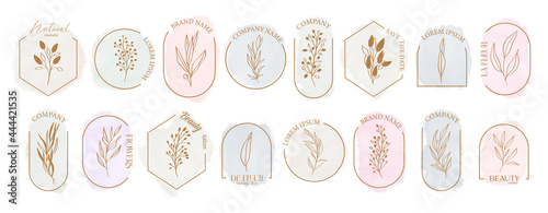 Logo watercolor background banner for wedding,luxury logo,banner,badge,printing,product,package.