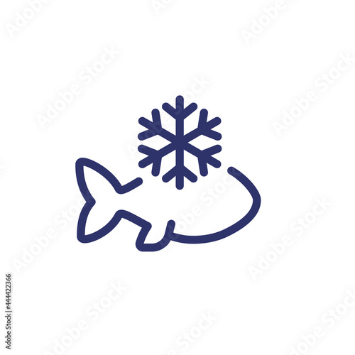 frozen fish line icon on white