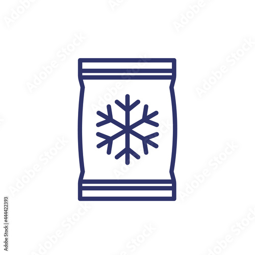 frozen bag line icon on white