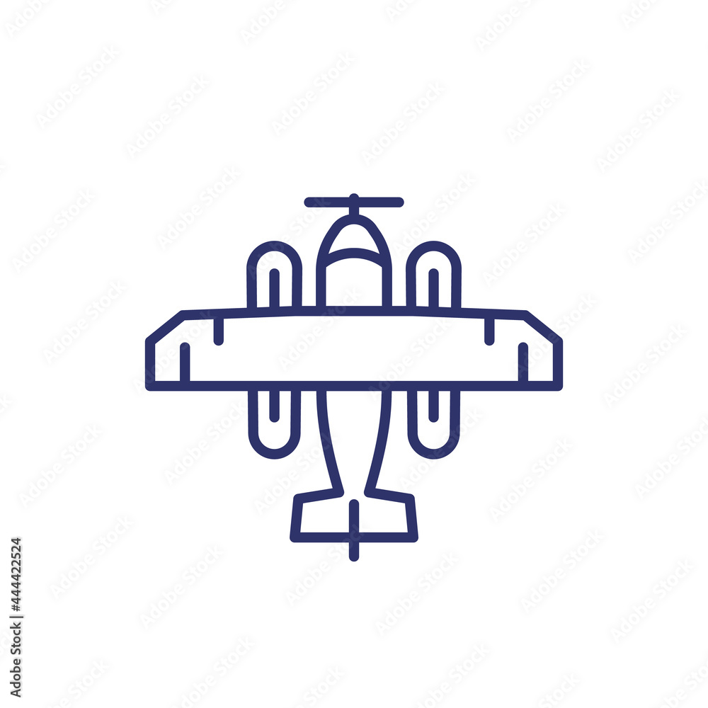 seaplane line icon on white