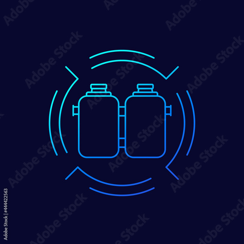 septic system with two tanks line vector icon