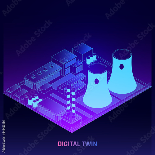 Digital Twins Isometric Poster