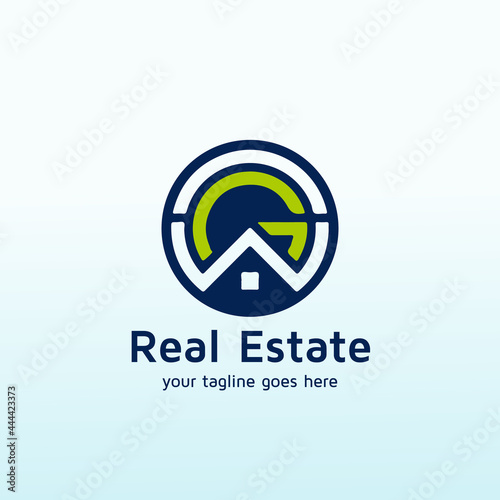 Free Download real estate sector with focus on data logo design - GFXLoad