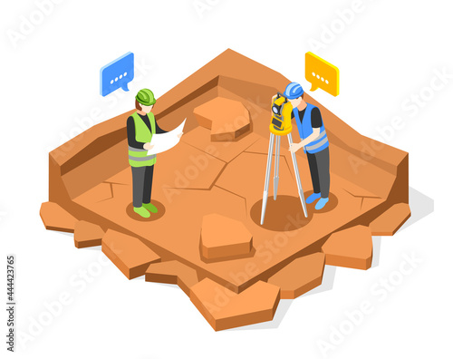 Pit Measurements Isometric Composition