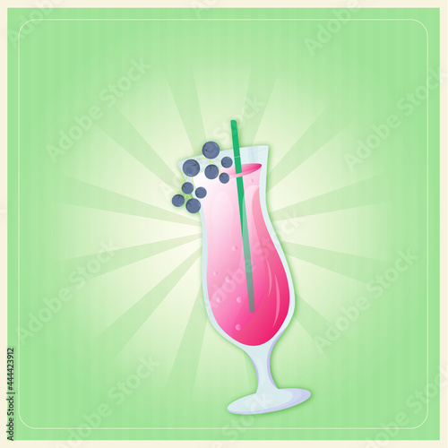 vintage cocktail poster on green background