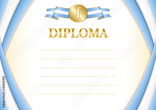 Horizontal  frame and border with Argentina flag