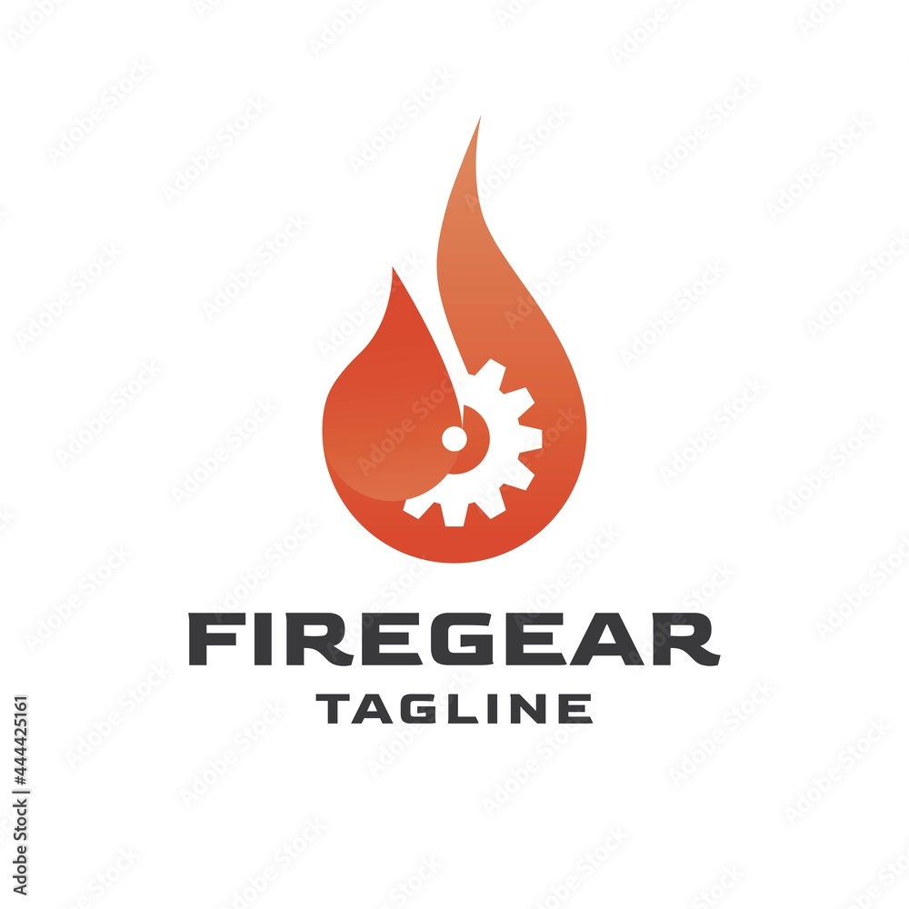 Gear fire logo design inspiration vector template Gear fire logo design inspiration vector template