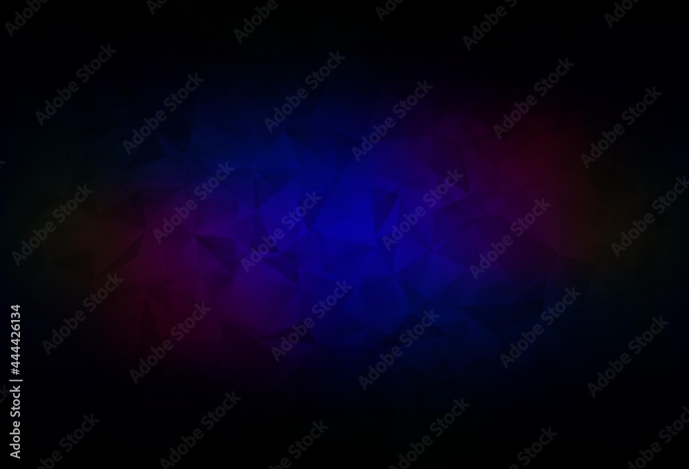 Dark Blue, Red vector abstract polygonal pattern.