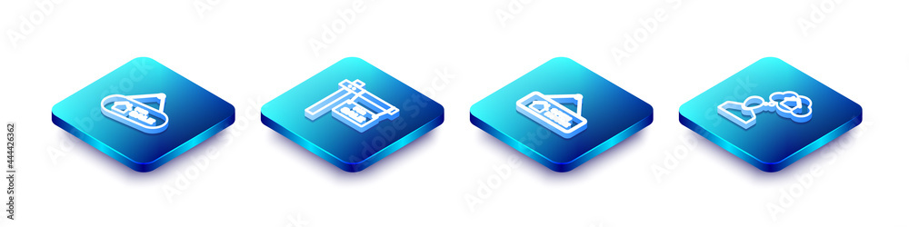Set Isometric line Hanging sign with For Sale, , Open house and Man dreaming about buying icon. Vector Set Isometric line Hanging sign with For Sale, , Open house and Man dreaming about buying icon. Vector