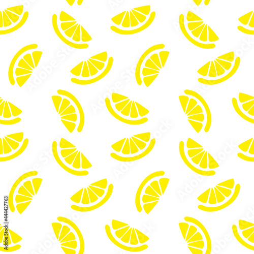 Lemon seamless pattern, texture with fresh fruit slices for wallpaper.