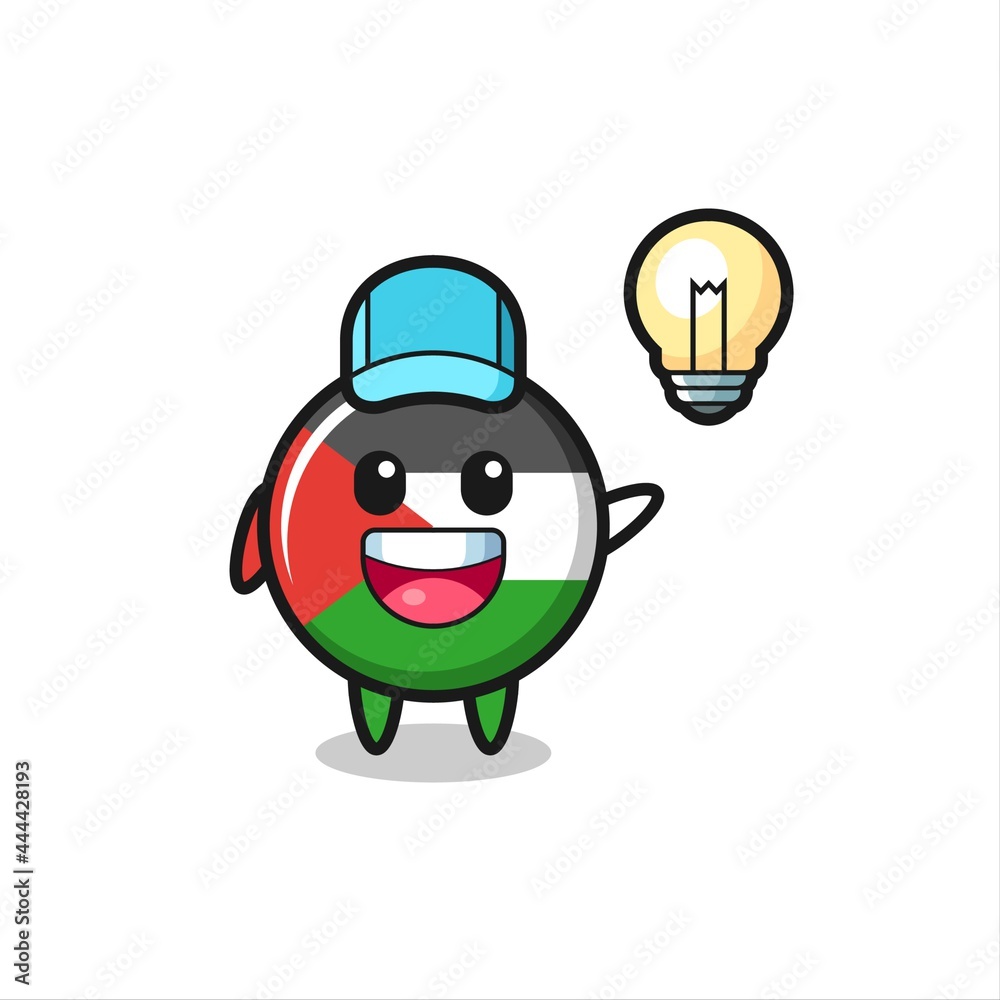 palestine flag badge character cartoon getting the idea