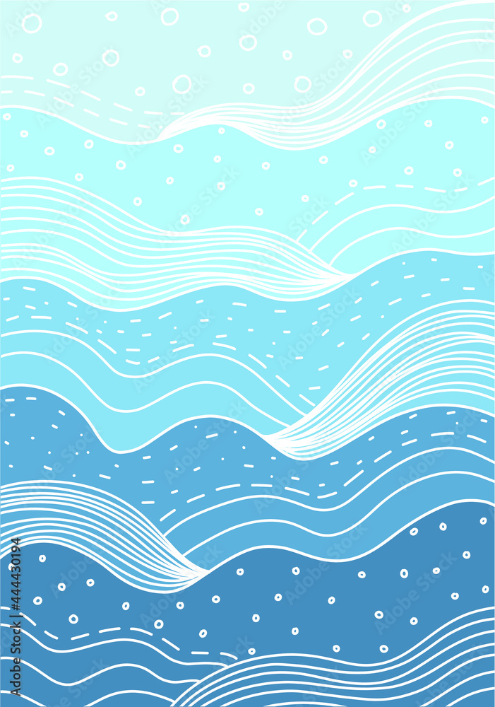 Fototapeta premium Sea background vector wave pattern