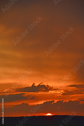 Red sunset with clouds in the evening © Lushchikov Valeriy