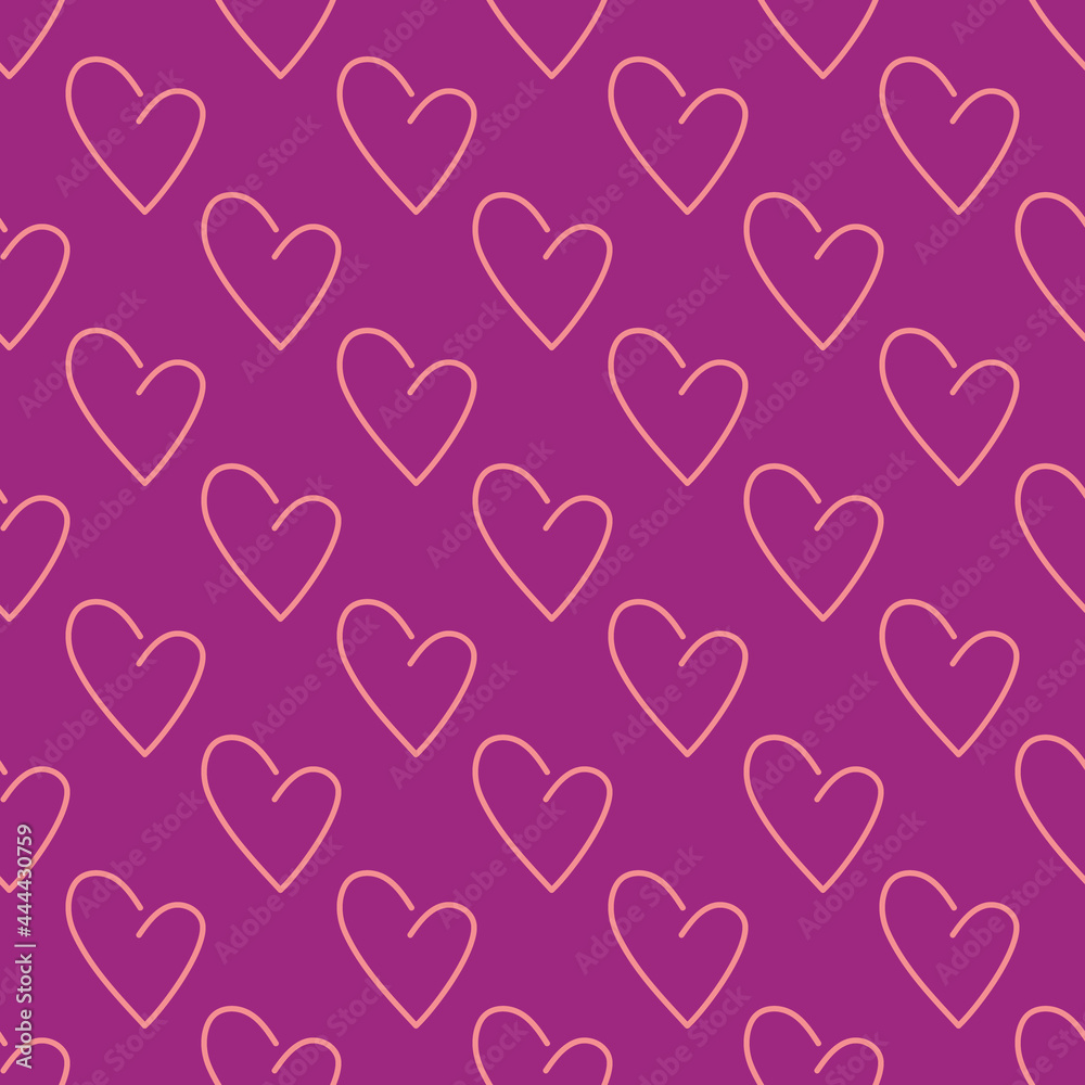 Vector simple seamless cute design in valentines of different sizes and pink for the design of background invitations and cards, to the day of lovers, weddings, engagement 2