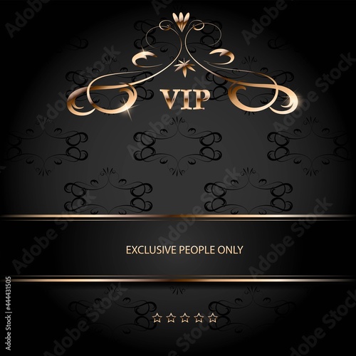 Photography Vip gold card. Vector casino card. Vip background for casino