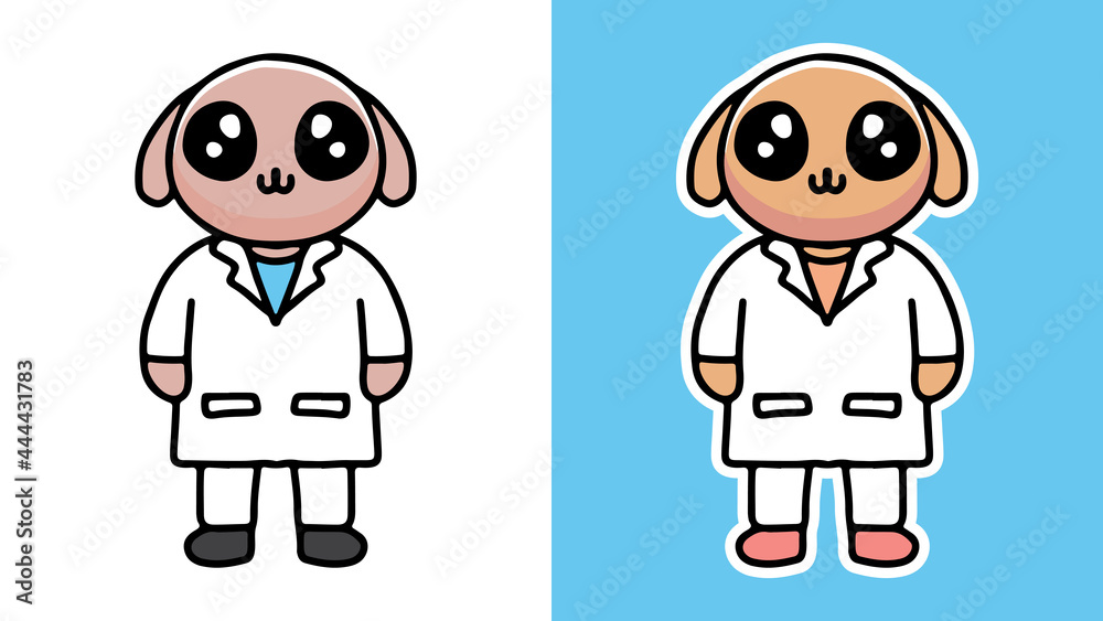 adorable dog doctor design vector with cartoon style adorable dog doctor design vector with cartoon style