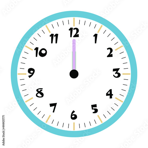 Clock vector 12:00am or 12:00pm