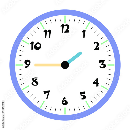 Clock vector 1:45am or 1:45pm