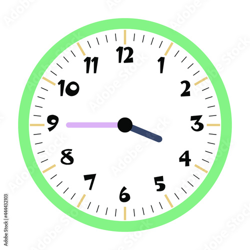 Clock vector 3:45am or 3:45pm