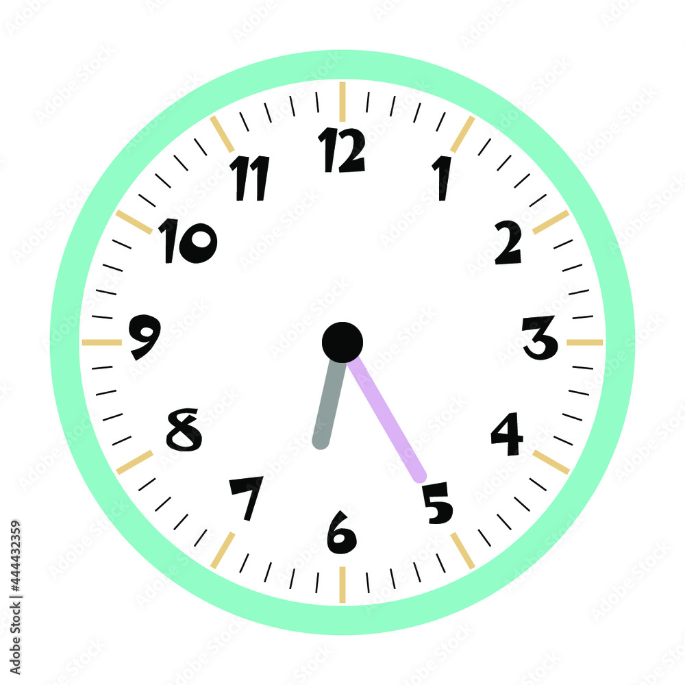 Clock vector 6:25am or 6:25pm Clock vector 6:25am or 6:25pm