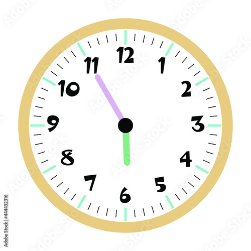 Clock vector 5:55am or 5:55pm
