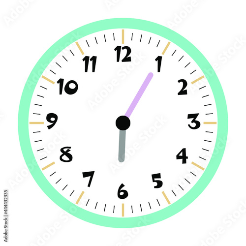 Clock vector 6:05am or 6:05pm