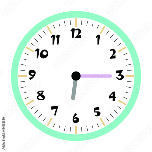 Clock vector 6:15am or 6:15pm