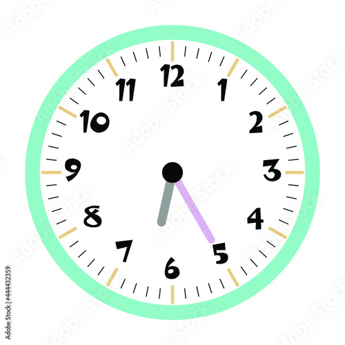 Clock vector 6:25am or 6:25pm