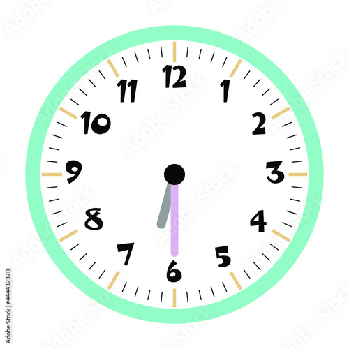 Clock vector 6:30am or 6:30pm