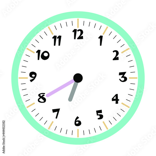 Clock vector 6:40am or 6:40pm