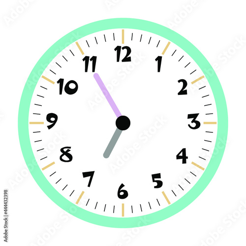 Clock vector 6:55am or 6:55pm