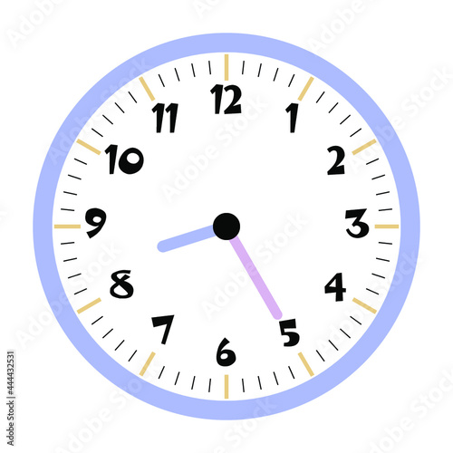 Clock vector 8:25am or 8:25pm
