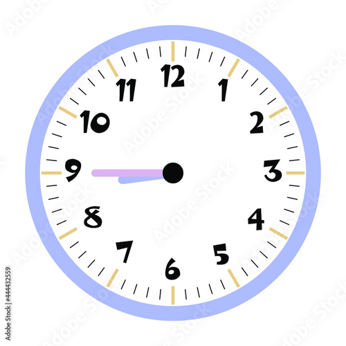 Clock vector 8:45am or 8:45pm