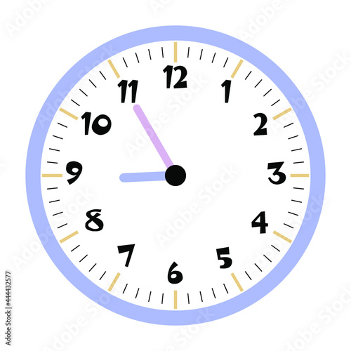 Clock vector 8:55am or 8:55pm