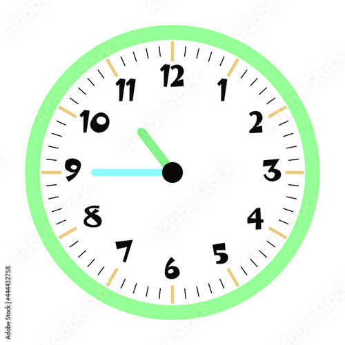 Clock vector 10:45am or 10:45pm