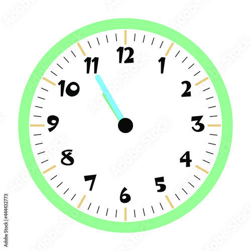 Clock vector 10:55am or 10:55pm