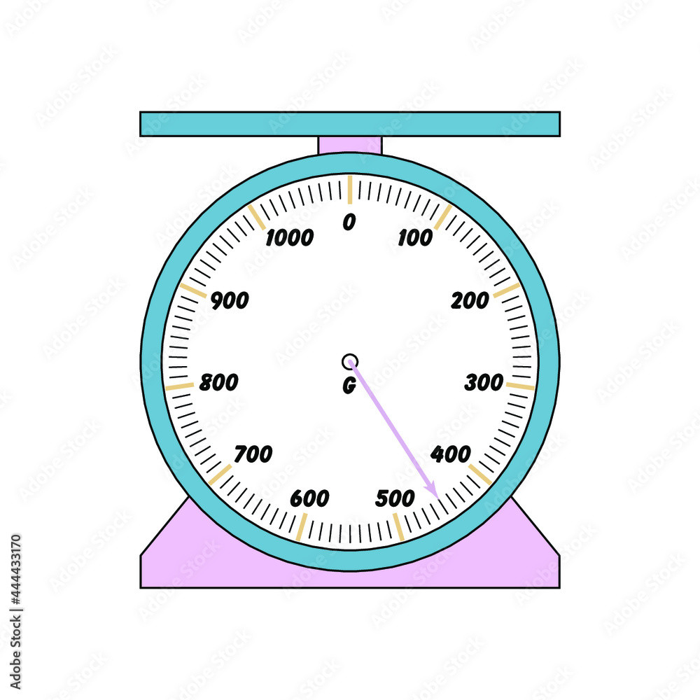 Naklejka premium Weighing scale from 0g to 1000g vector