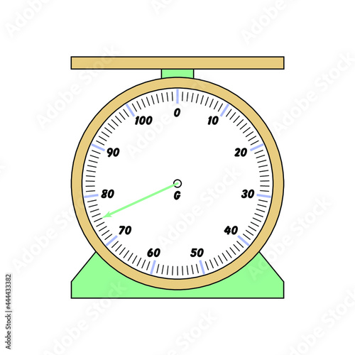 Weighing scale from 0g to 100g vector photo