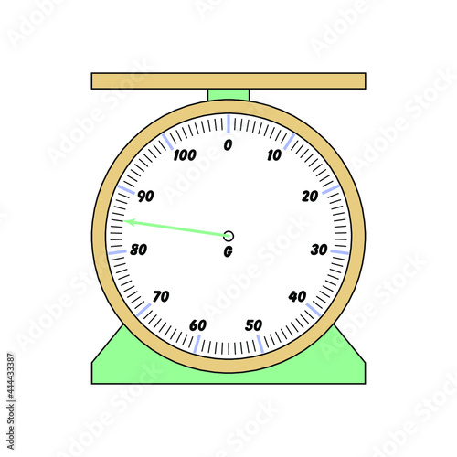 Weighing scale from 0g to 100g vector photo