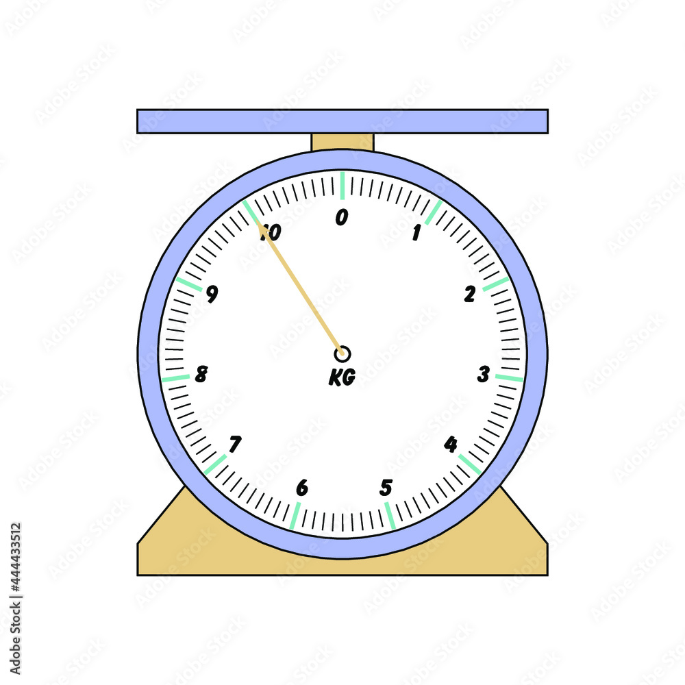 Weighing scale from 0kg to 10kg vector