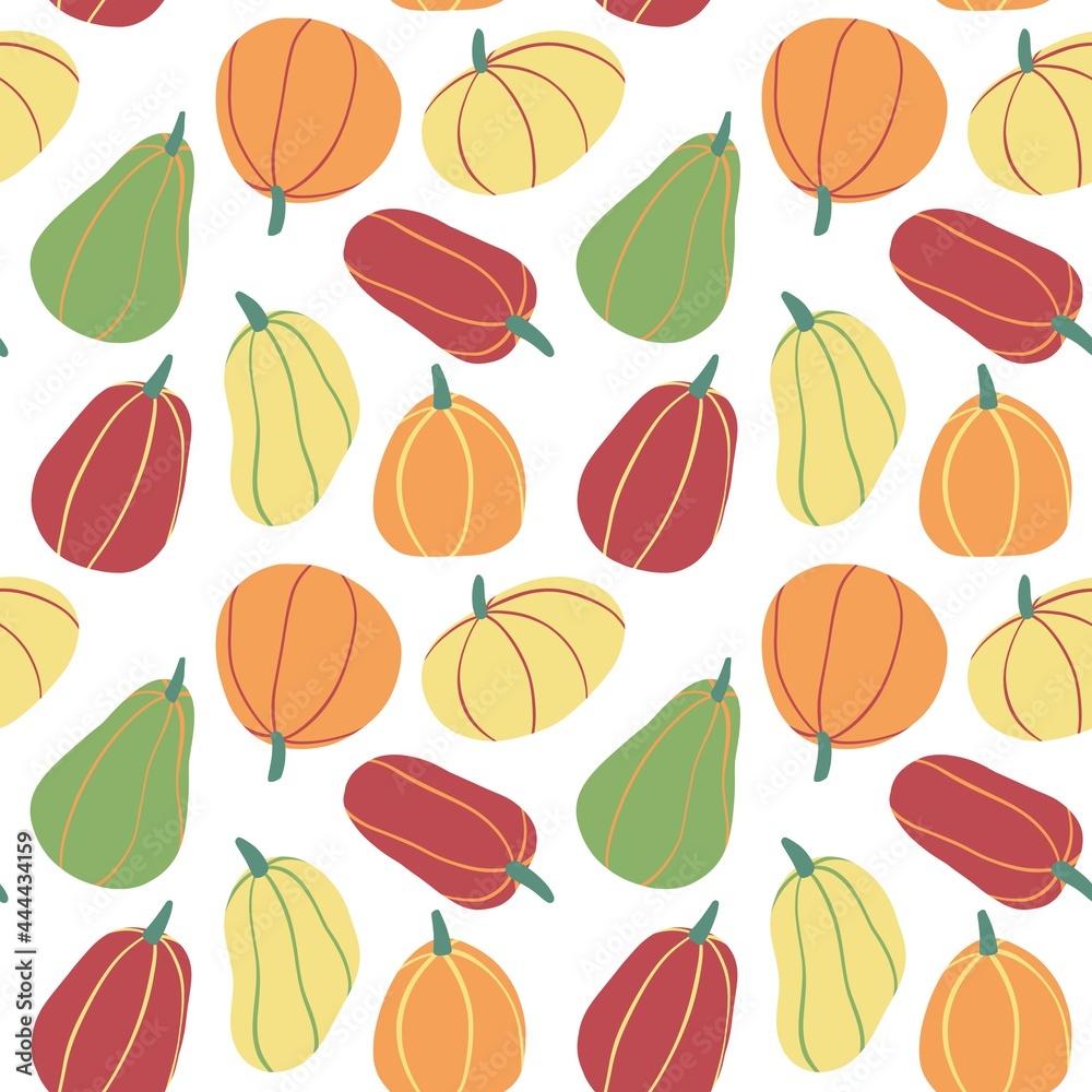 Seamless pattern of colorful pumpkins. Seamless pattern of colorful pumpkins.