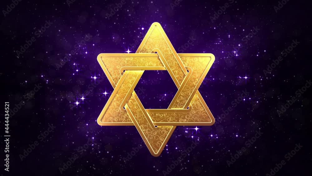 decorative glowing shield of david - Israel traditional symbol
