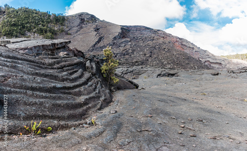 Mounds of Hardened Lava From Ancient Lava Flows On The Floor of Kilauea Iki Crater, Hawaii Volcanoes National Park, Hawaii Island, Hawaii, USA photo