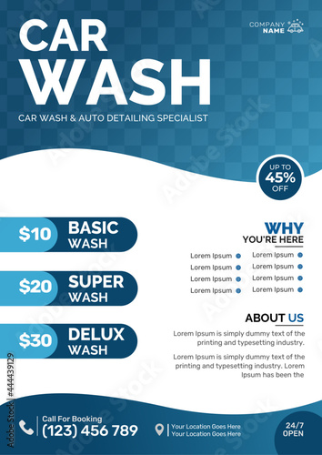 Modern Car Wash Flyer | Abstract Car Detailing flyer | Car Detailing, Auto Detailing Flyer, Car Wash poster