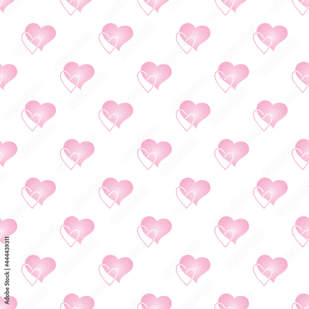 Vector simple seamless cute design in valentines of different sizes and pink for the design of background invitations and cards, to the day of lovers, weddings, engagement 0
